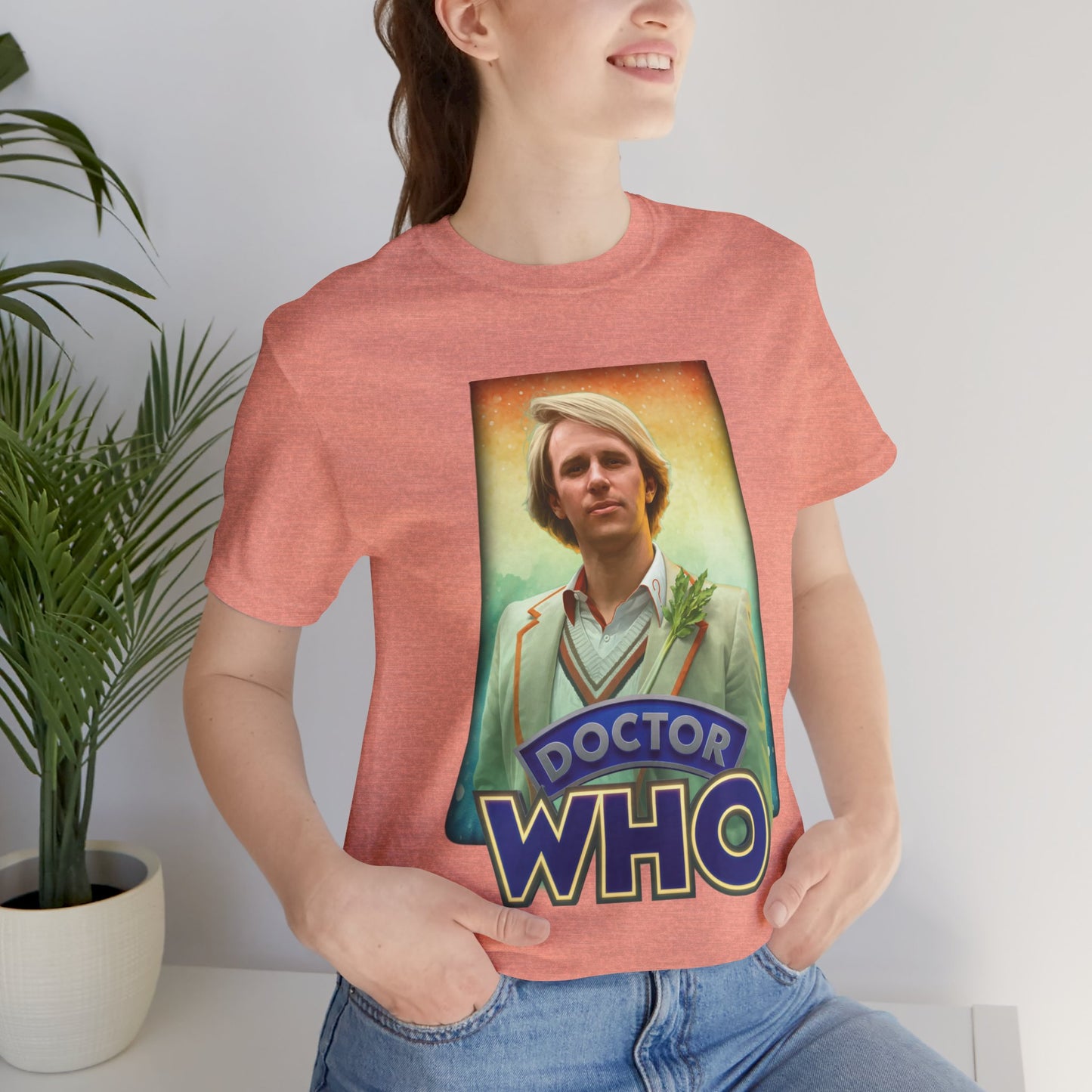 5th Doctor (Peter Davidson) and Doctor Who logo.