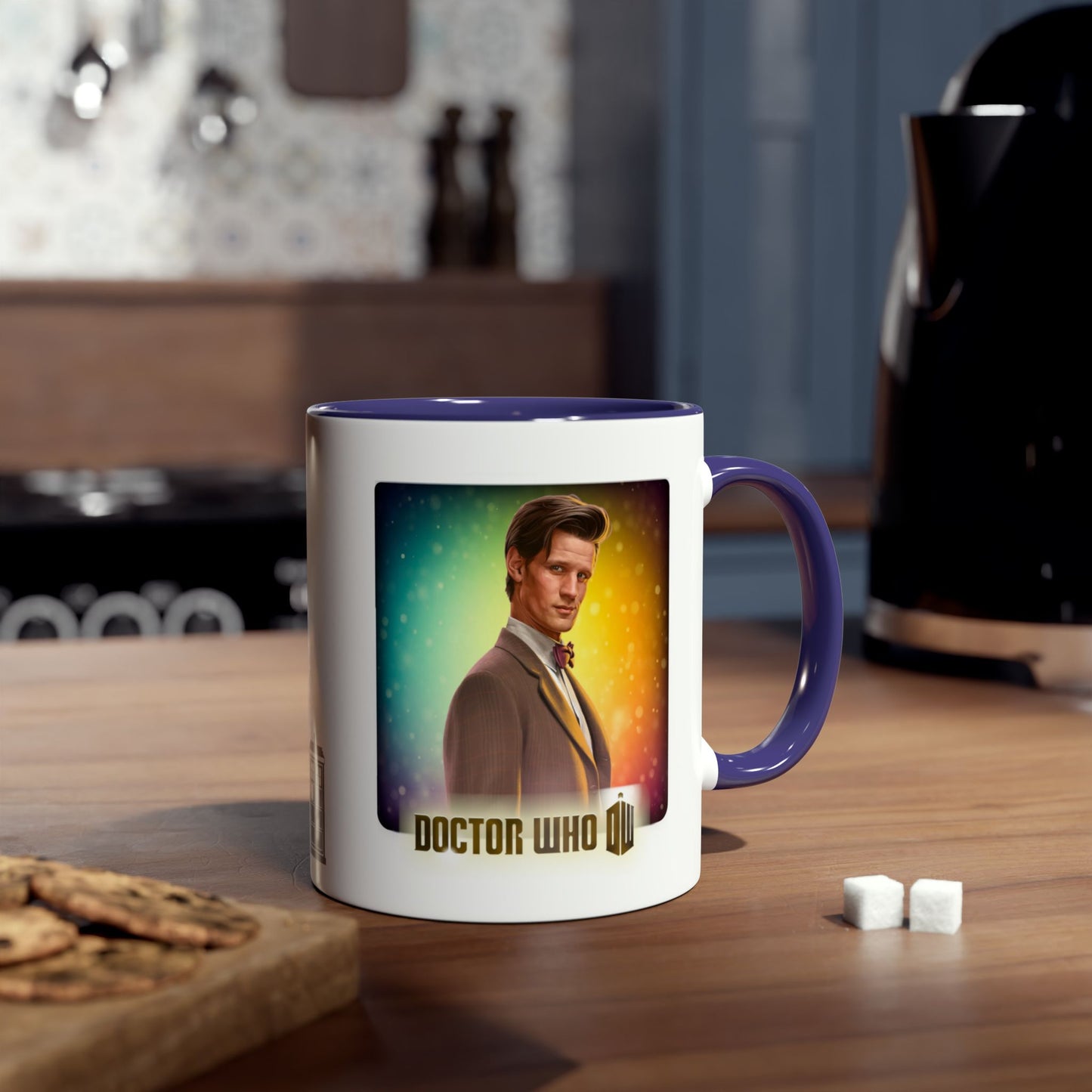 11th Doctor (Matt Smith) and Doctor Who logo mug.