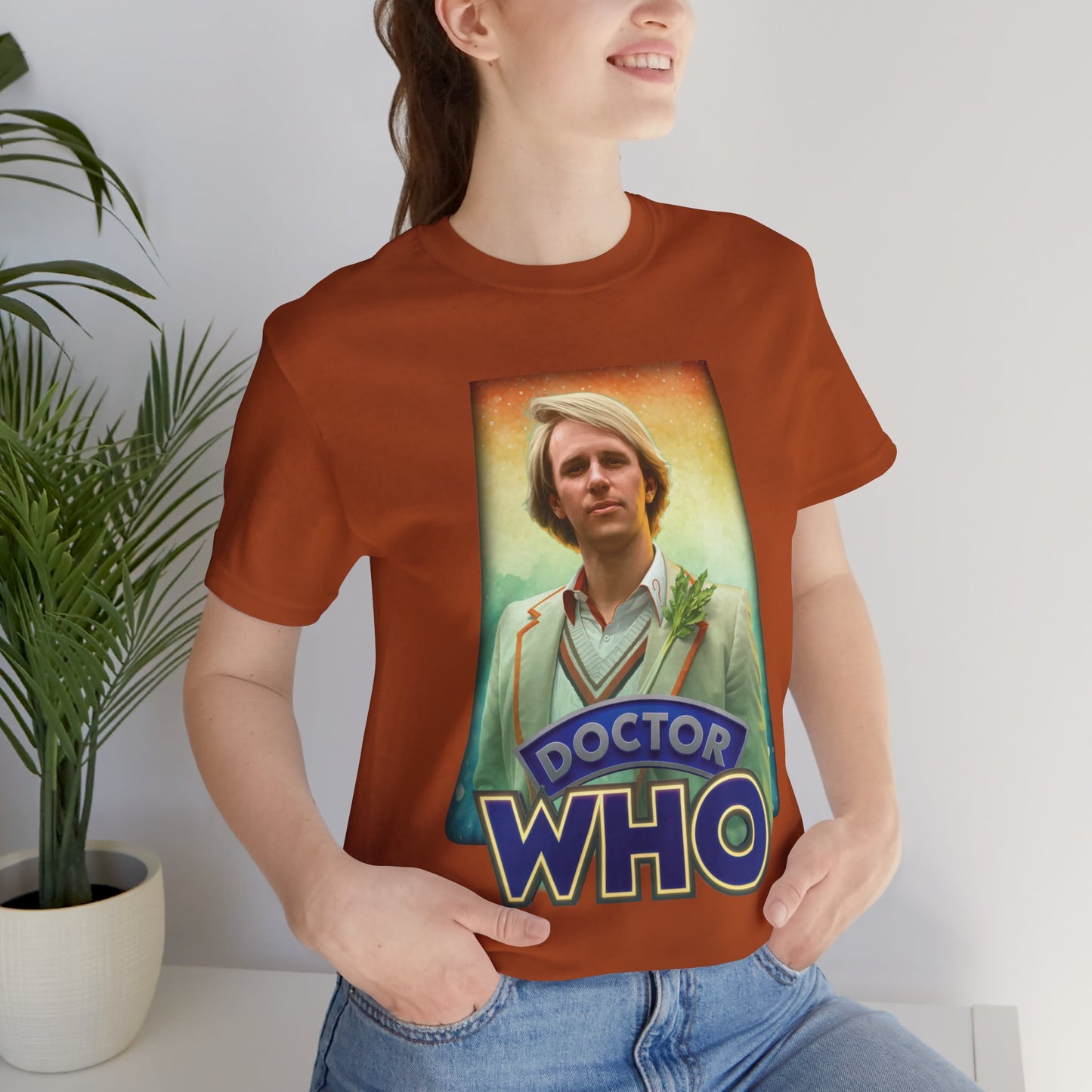 5th Doctor (Peter Davidson) and Doctor Who logo.