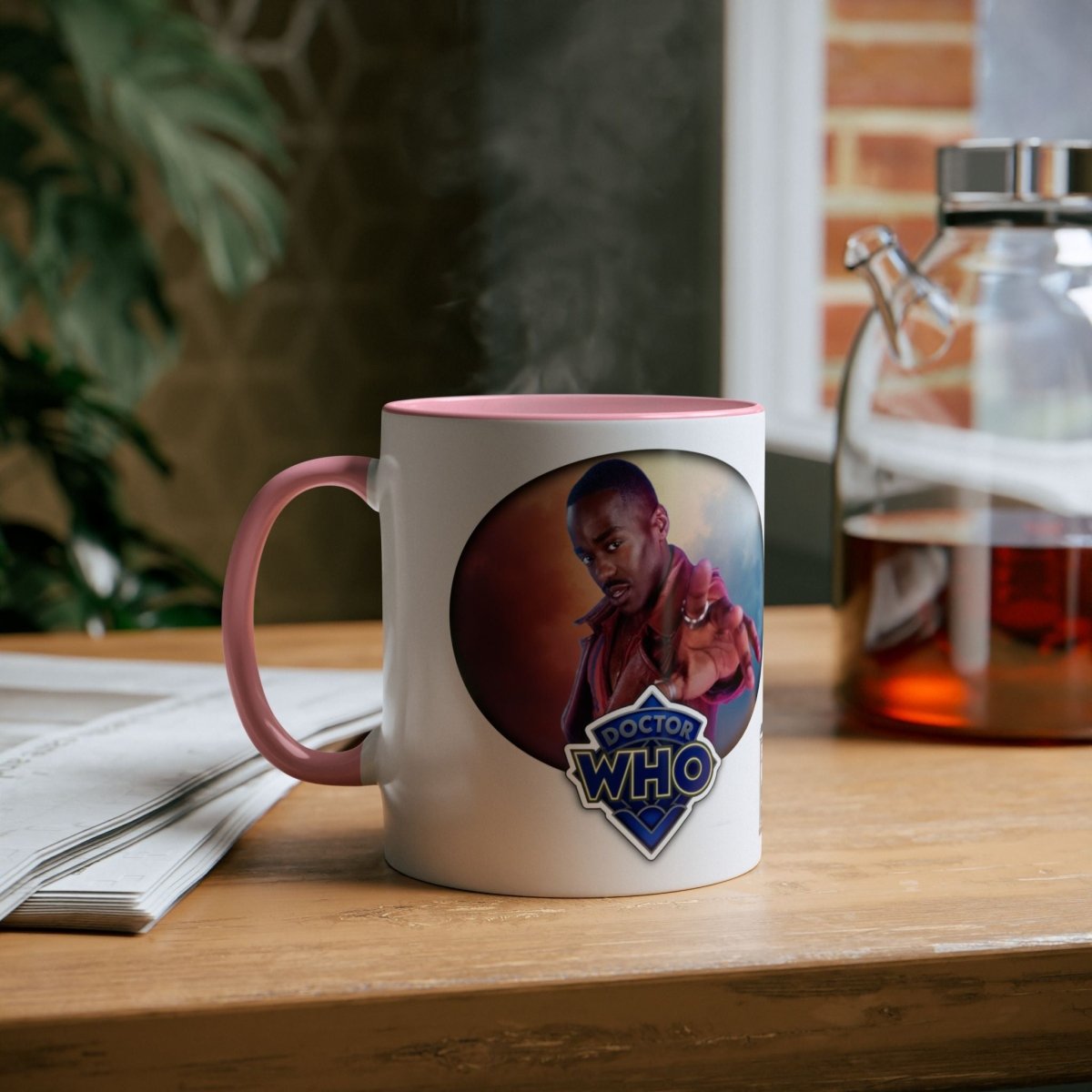 15th Doctor (Ncuti Gatwa) and Doctor Who logo mug. - soapbox169 - A Little Gift Shop
