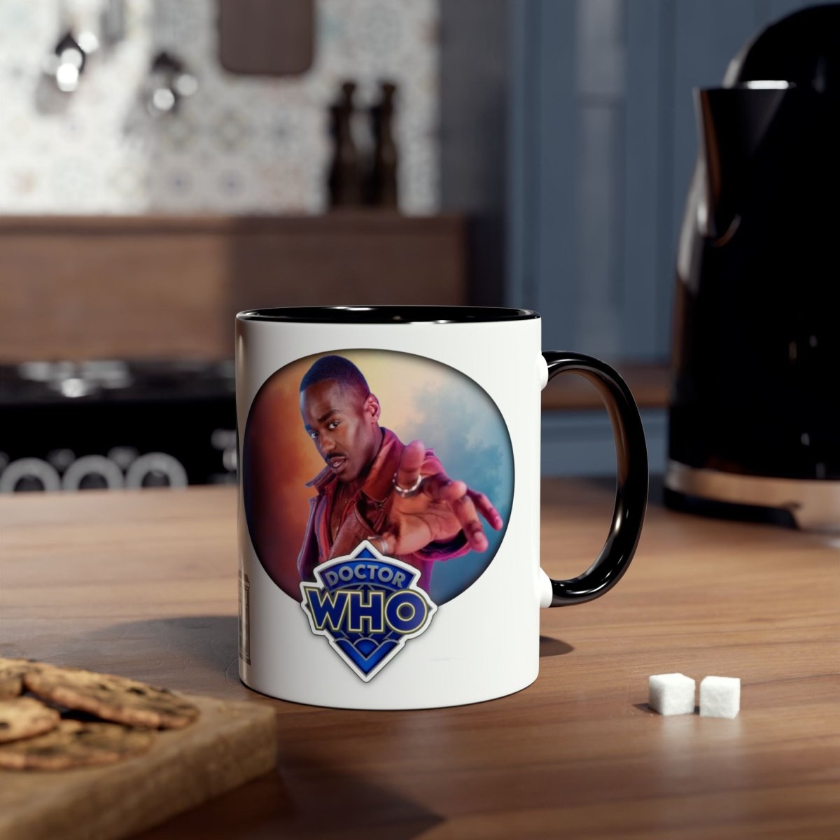 15th Doctor (Ncuti Gatwa) and Doctor Who logo mug. - soapbox169 - A Little Gift Shop
