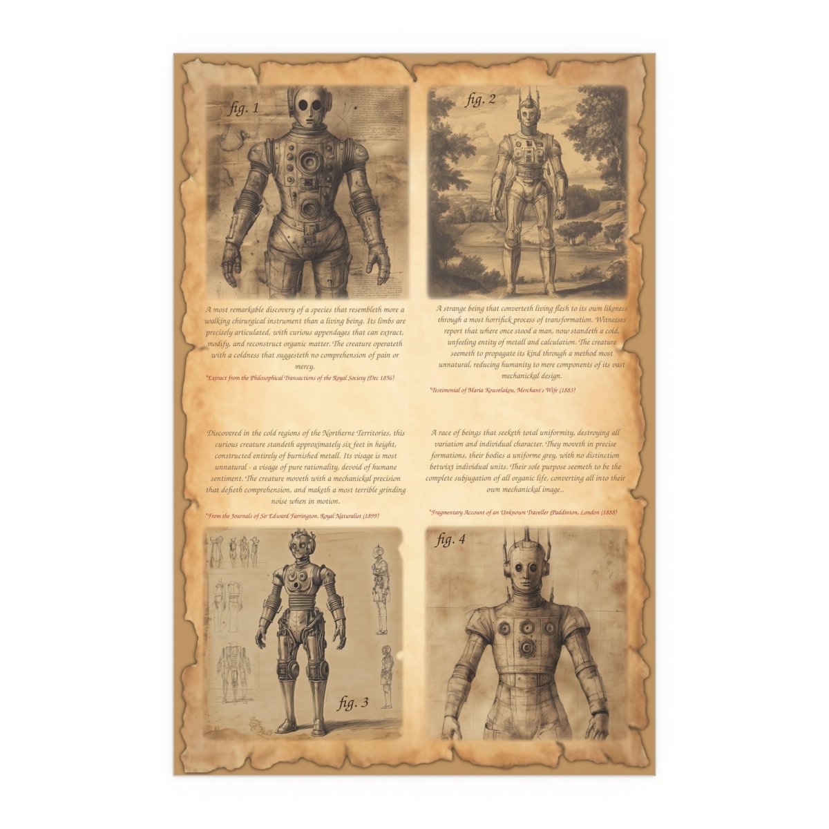 19th Century Zoological Print of Cybermen - soapbox169 - A Little Gift Shop
