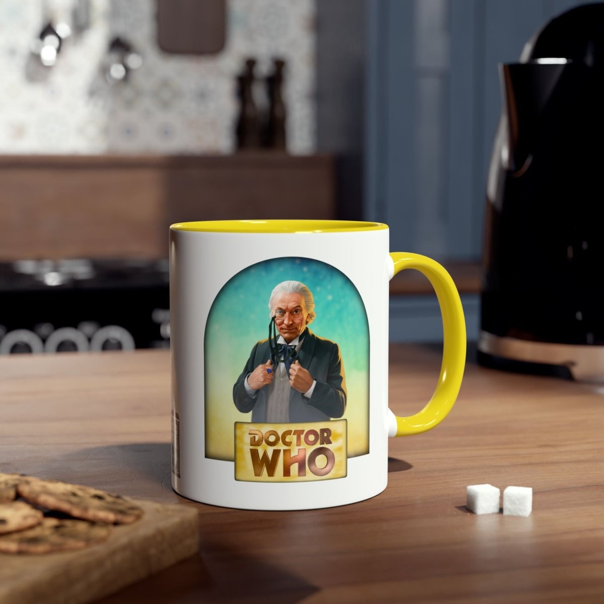 1st Doctor (William Hartnell) and Doctor Who logo mug. - soapbox169 - A Little Gift Shop
