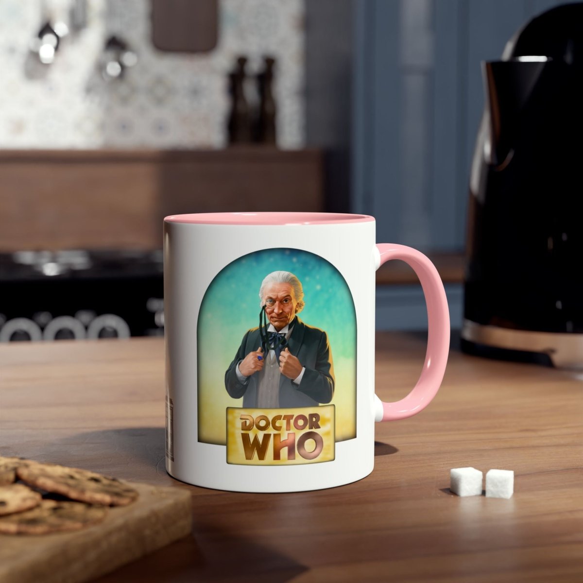 1st Doctor (William Hartnell) and Doctor Who logo mug. - soapbox169 - A Little Gift Shop