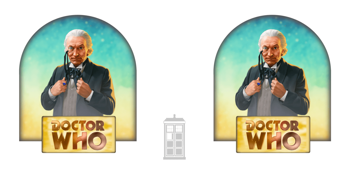 1st Doctor (William Hartnell) and Doctor Who logo mug. - Mug