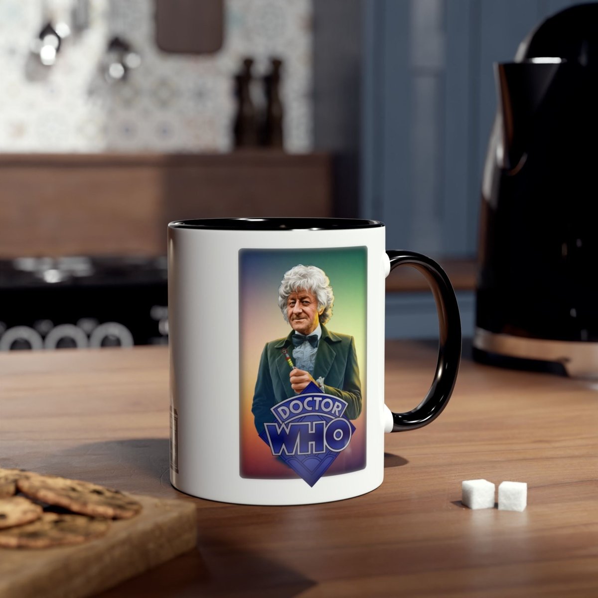 3rd Doctor (John Pertwee) and Doctor Who logo mug. - soapbox169 - A Little Gift Shop
