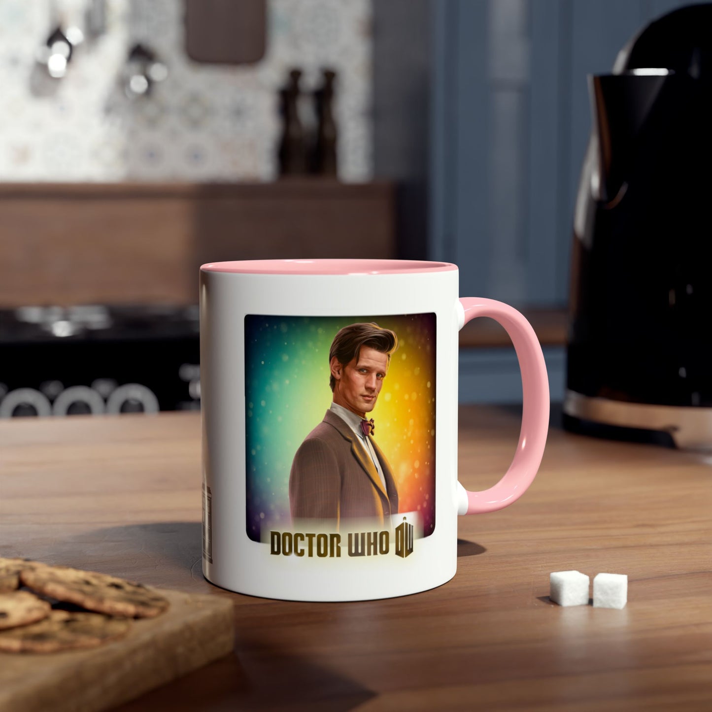 11th Doctor (Matt Smith) and Doctor Who logo mug.