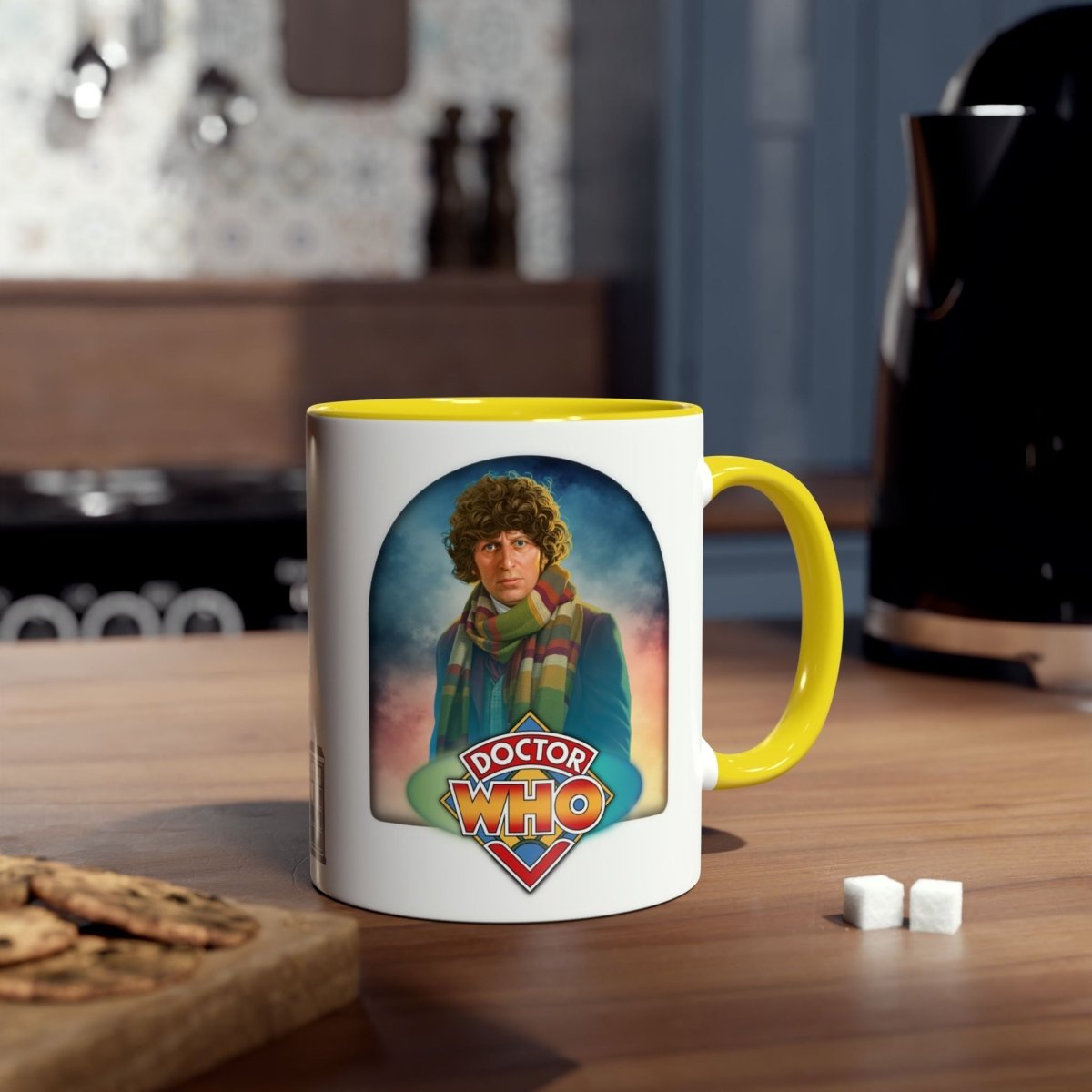 4th Doctor (Tom Baker) and Doctor Who logo mug. - soapbox169 - A Little Gift Shop