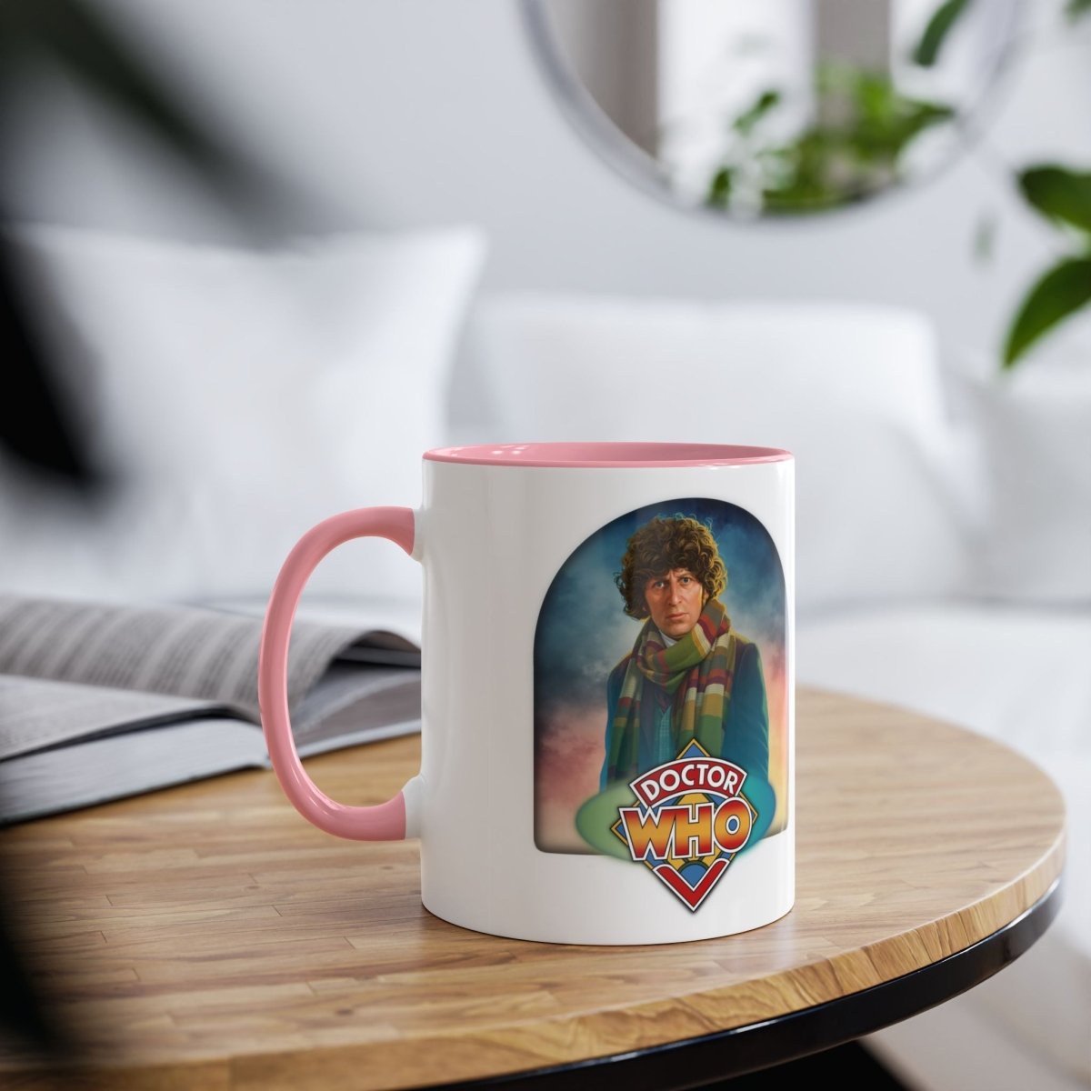 4th Doctor (Tom Baker) and Doctor Who logo mug. - soapbox169 - A Little Gift Shop