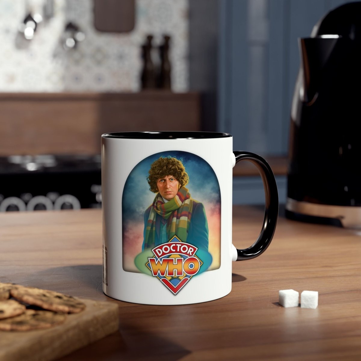 4th Doctor (Tom Baker) and Doctor Who logo mug. - soapbox169 - A Little Gift Shop