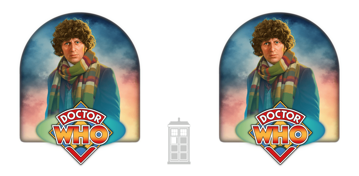 4th Doctor (Tom Baker) and Doctor Who logo mug. - Mug