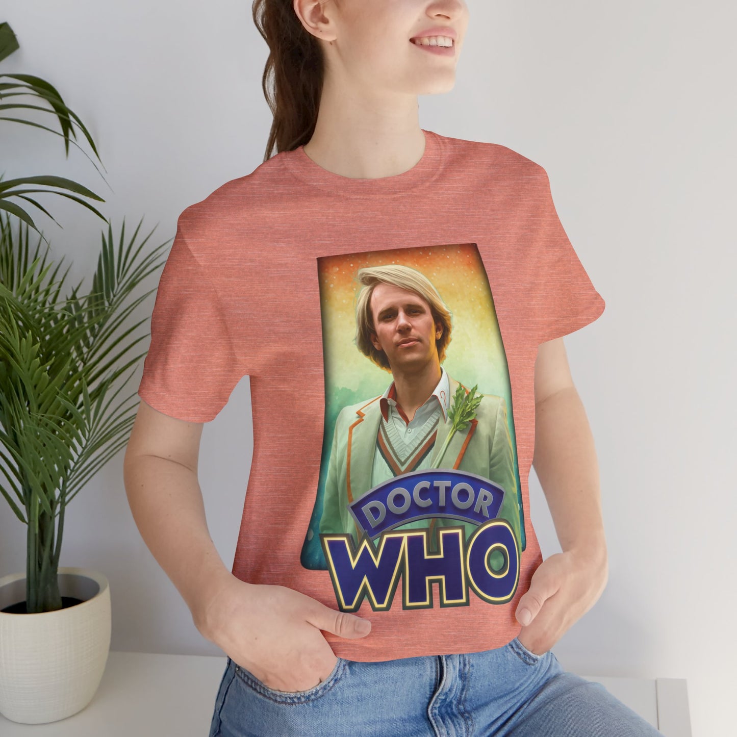 5th Doctor (Peter Davidson) and Doctor Who logo.