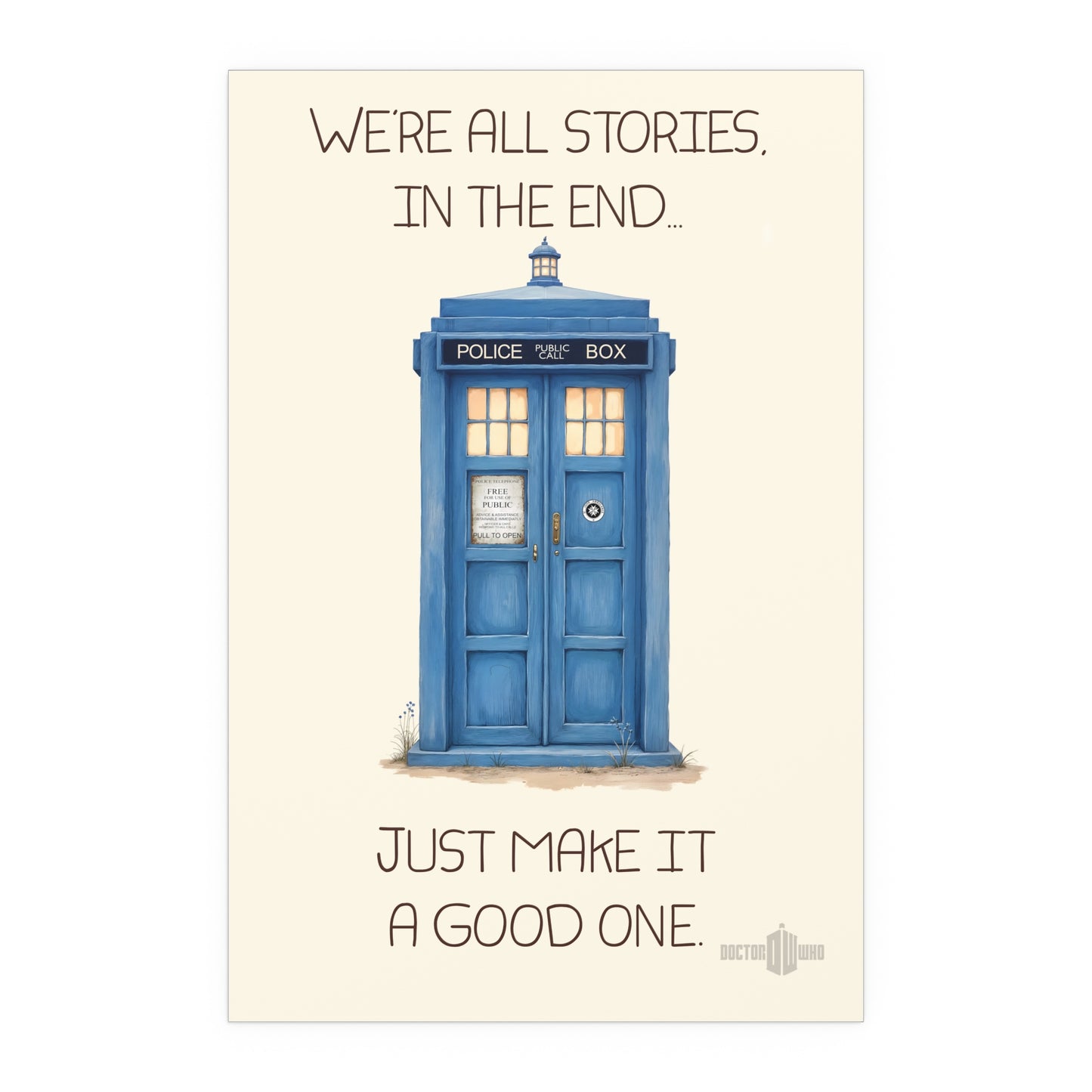 "We're all stories in the end..." TARDIS in Aesthetic Pastel