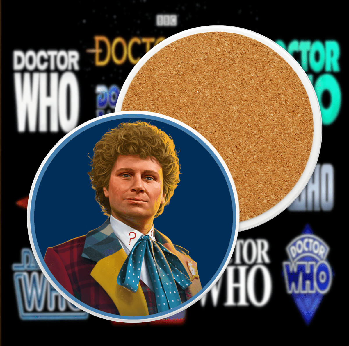 6th Doctor Ceramic Coaster Collection - soapbox169 - A Little Gift Shop