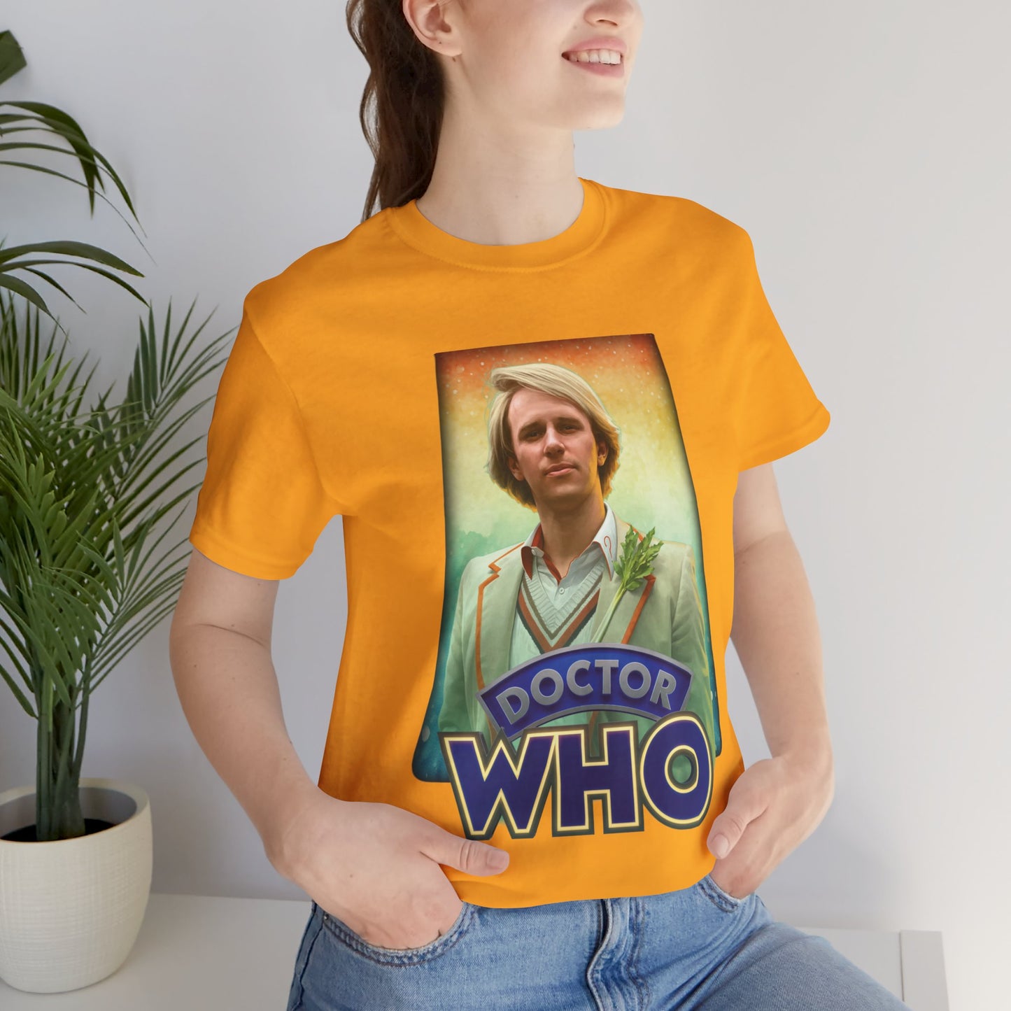 5th Doctor (Peter Davidson) and Doctor Who logo.