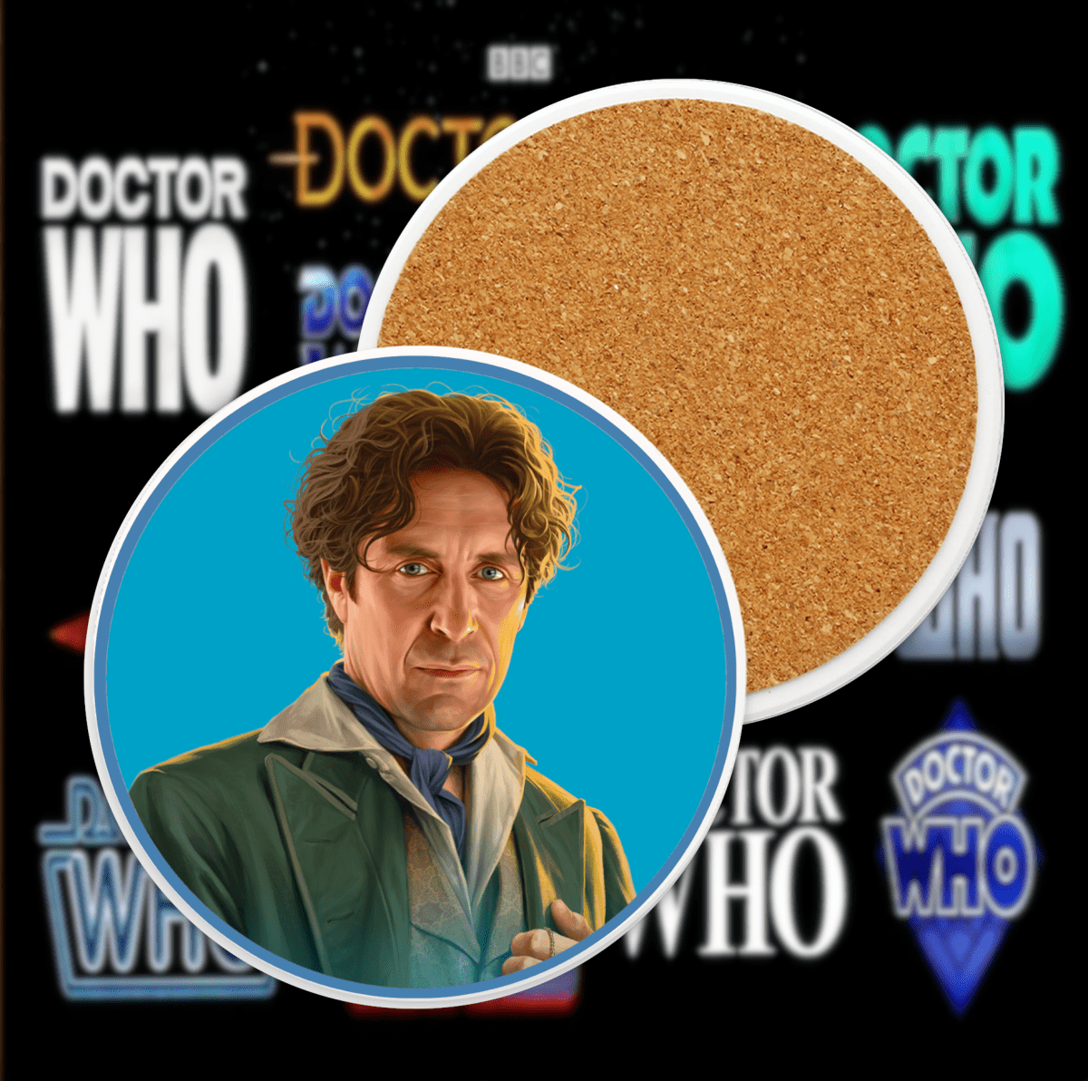 8th Doctor Ceramic Coaster Collection - soapbox169 - A Little Gift Shop