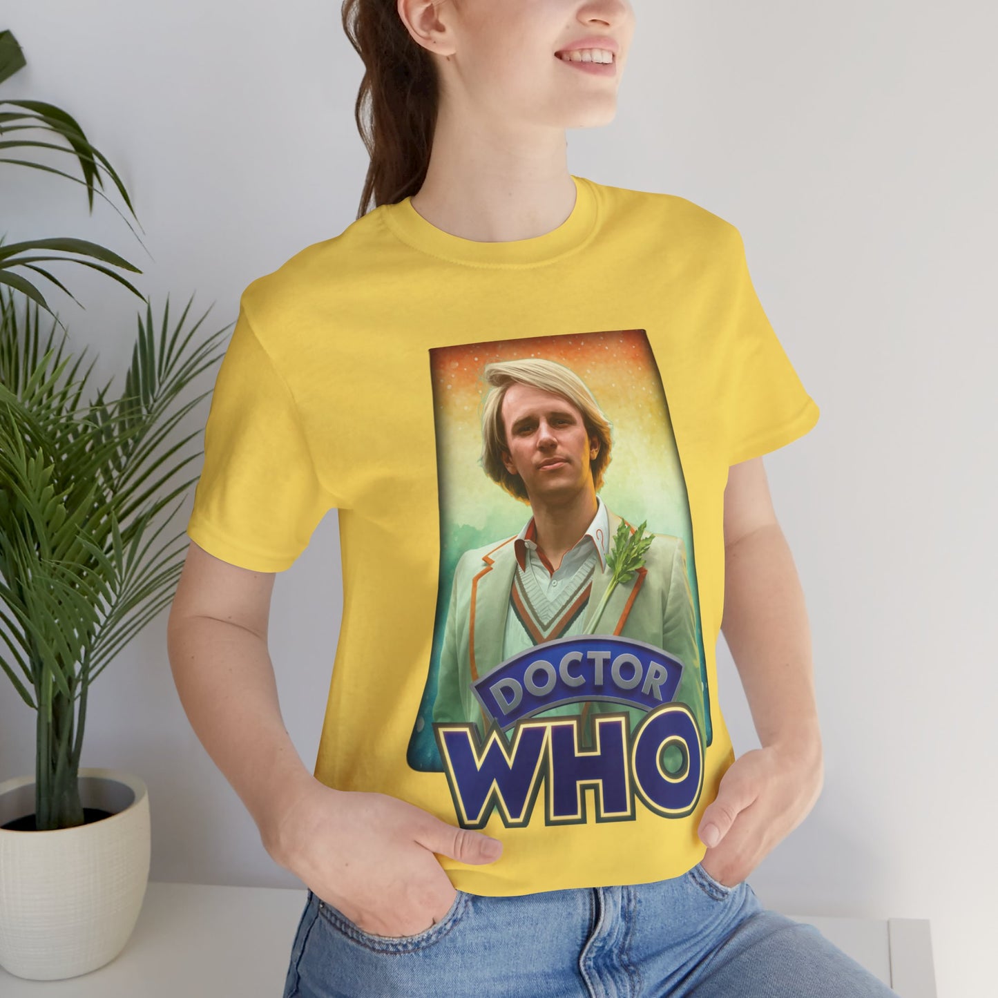 5th Doctor (Peter Davidson) and Doctor Who logo.