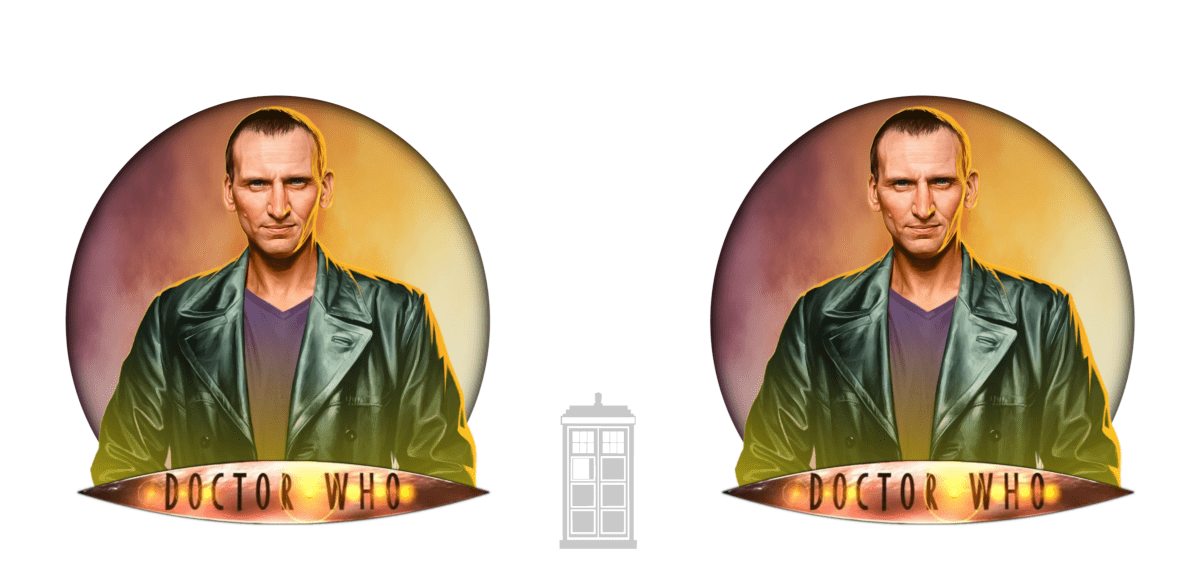 9th Doctor (Christopher Eccleston) and Doctor Who logo mug. - Mug