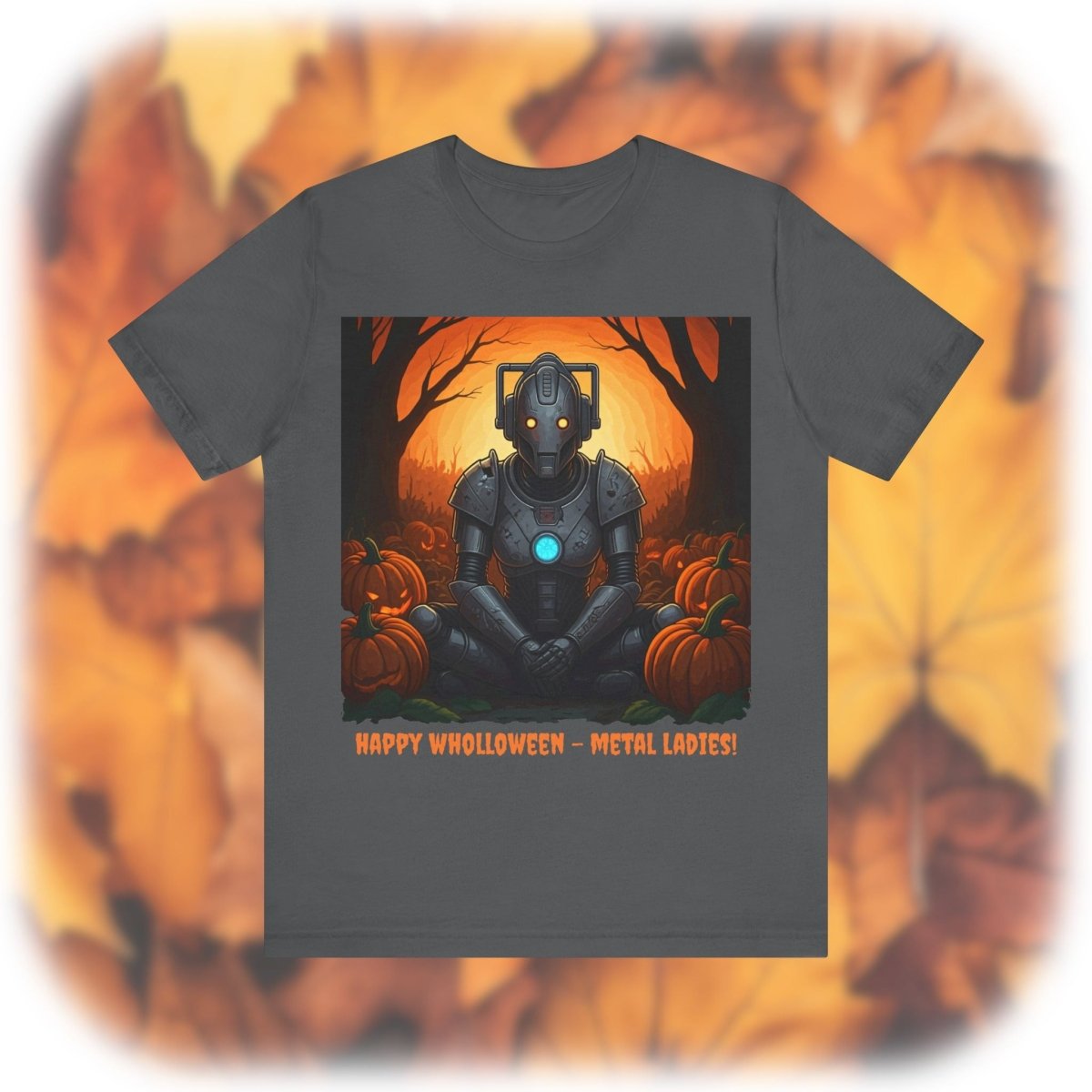 Cyber Woman getting her Wholloween chill - on with pumpkins T-shirt - soapbox169 - A Little Gift Shop