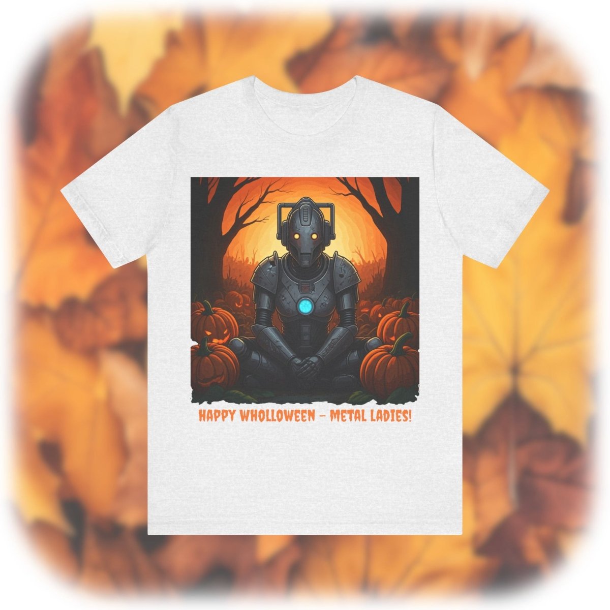 Cyber Woman getting her Wholloween chill - on with pumpkins T-shirt - soapbox169 - A Little Gift Shop