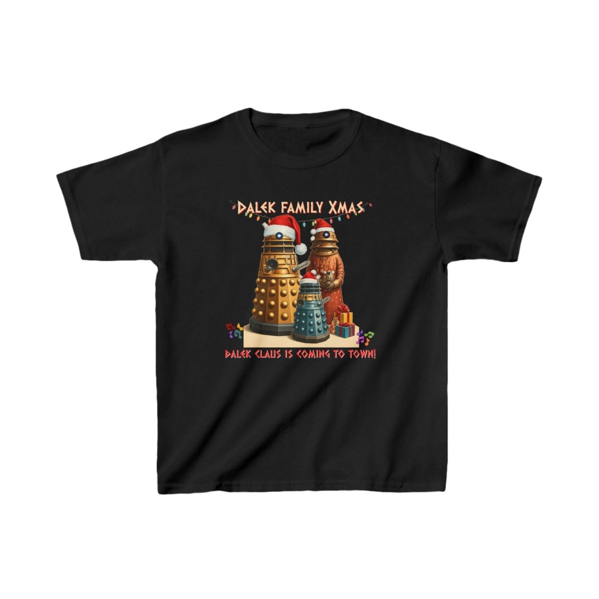 Dalek Family singing Xmas Carols - Kids Heavy Cotton T-shirt - soapbox169 - A Little Gift Shop