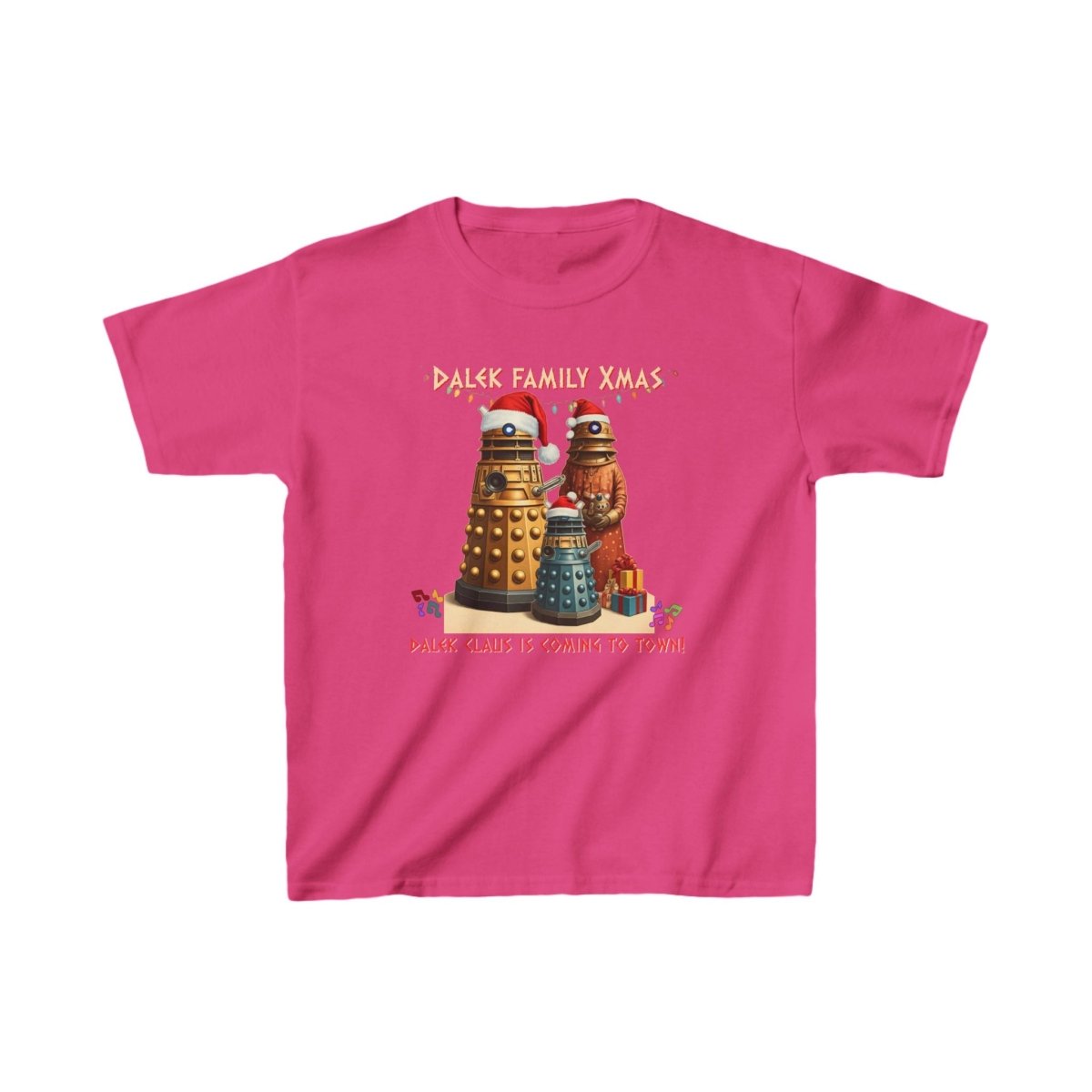 Dalek Family singing Xmas Carols - Kids Heavy Cotton T-shirt - soapbox169 - A Little Gift Shop