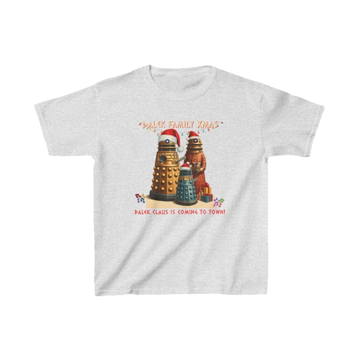 Dalek Family singing Xmas Carols - Kids Heavy Cotton T-shirt - soapbox169 - A Little Gift Shop