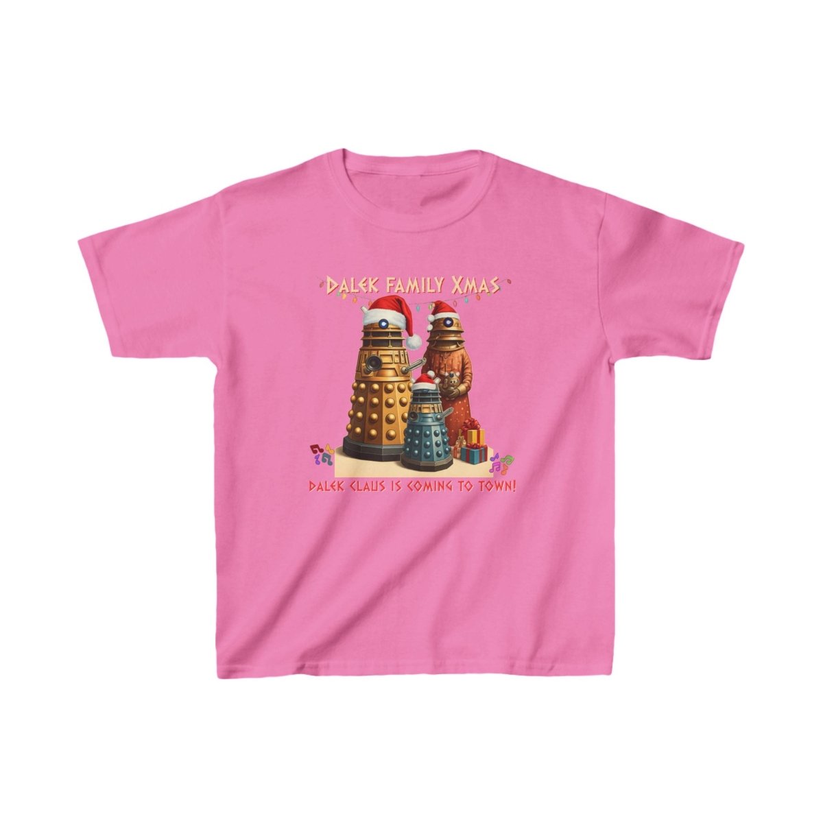 Dalek Family singing Xmas Carols - Kids Heavy Cotton T-shirt - soapbox169 - A Little Gift Shop