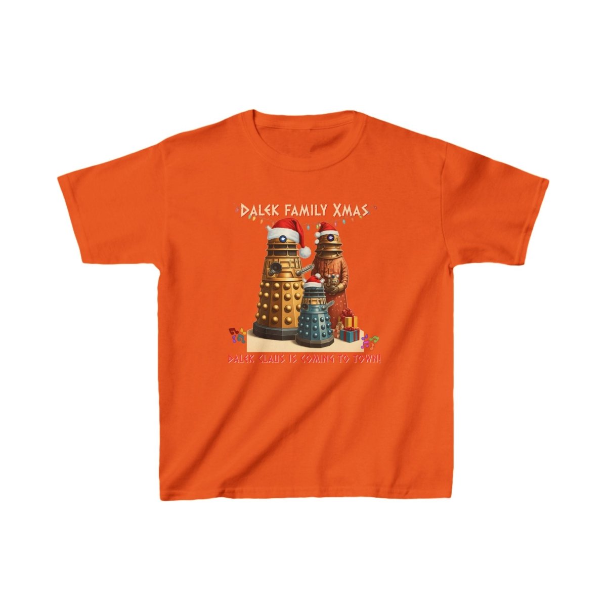 Dalek Family singing Xmas Carols - Kids Heavy Cotton T-shirt - soapbox169 - A Little Gift Shop