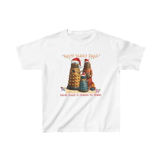 Dalek Family singing Xmas Carols - Kids Heavy Cotton T-shirt - soapbox169 - A Little Gift Shop