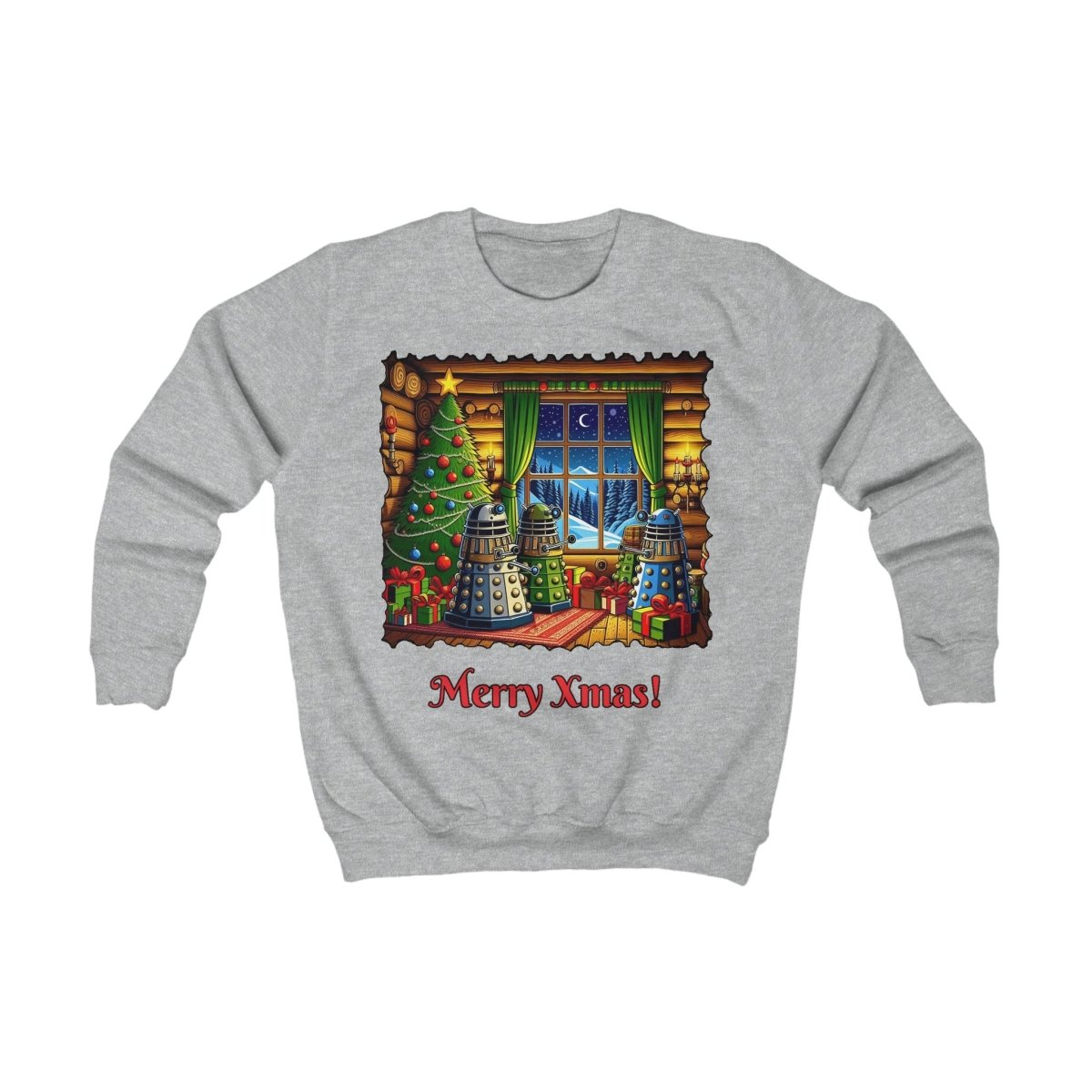 Dalek Family Xmas inside a log cabin Kids Sweatshirt - soapbox169 - A Little Gift Shop