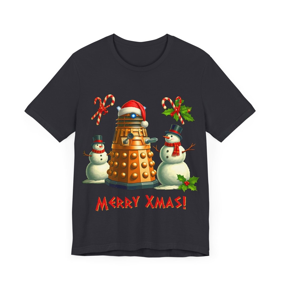 Dalek posing with Snowmen - Heavy Cotton T-shirt - soapbox169 - A Little Gift Shop