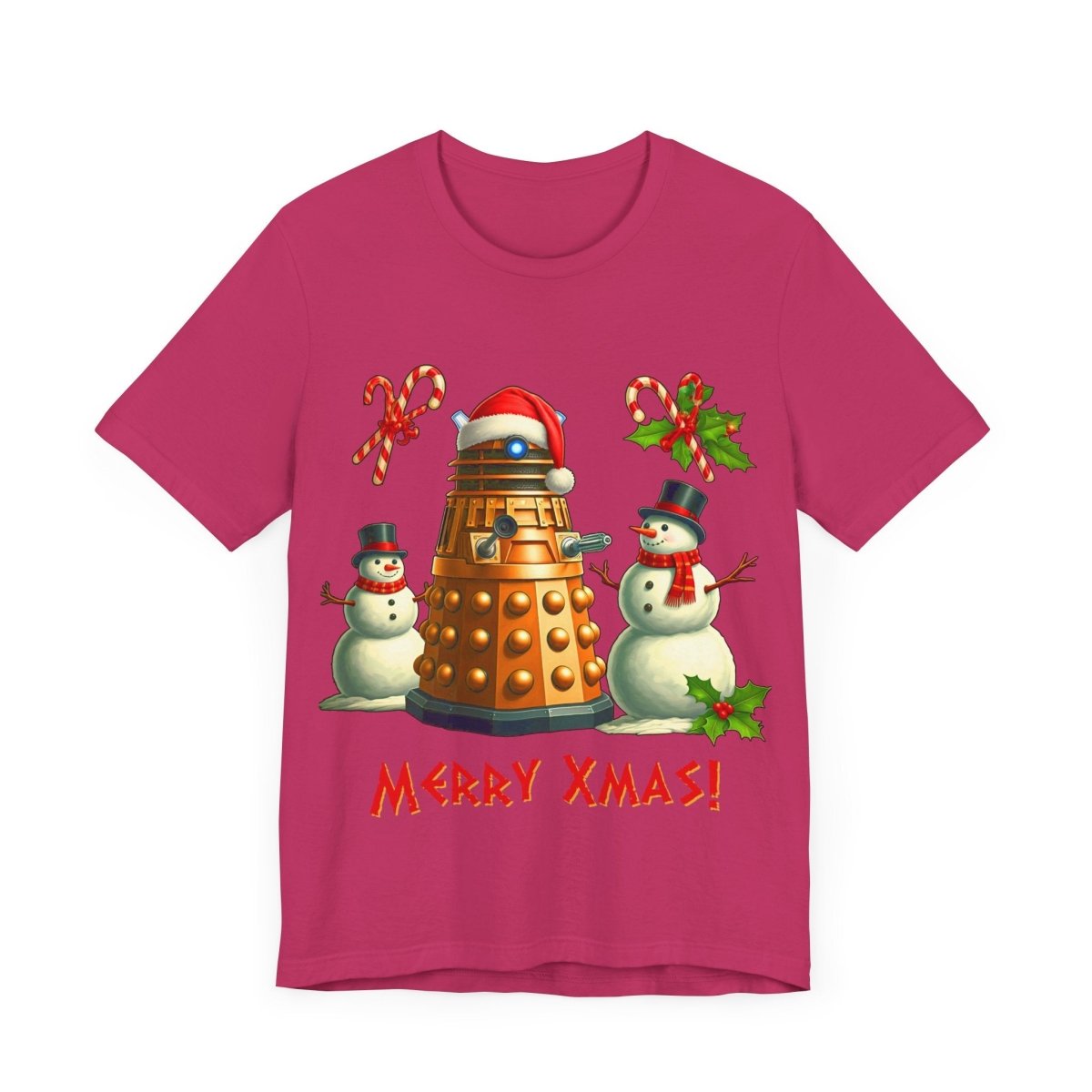 Dalek posing with Snowmen - Heavy Cotton T-shirt - soapbox169 - A Little Gift Shop