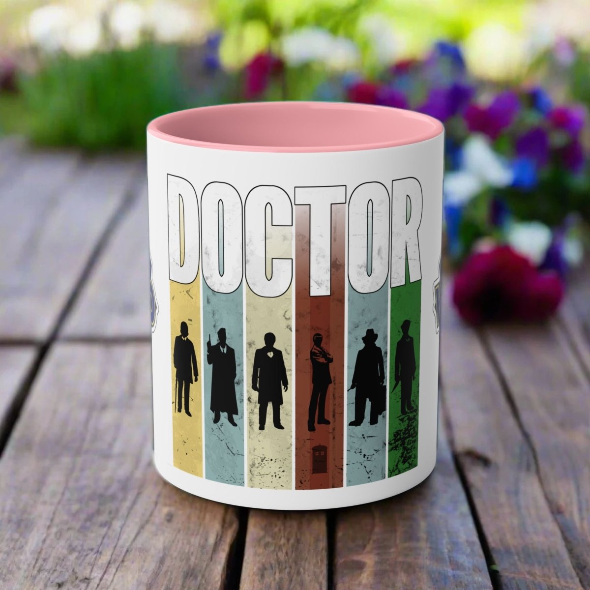 DOCTOR silhouette striped Generally Awesome Mug - Mug