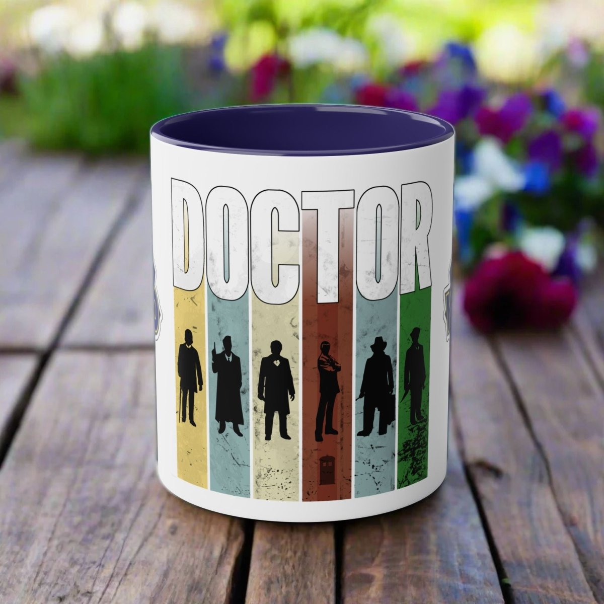 DOCTOR silhouette striped Generally Awesome Mug - Mug