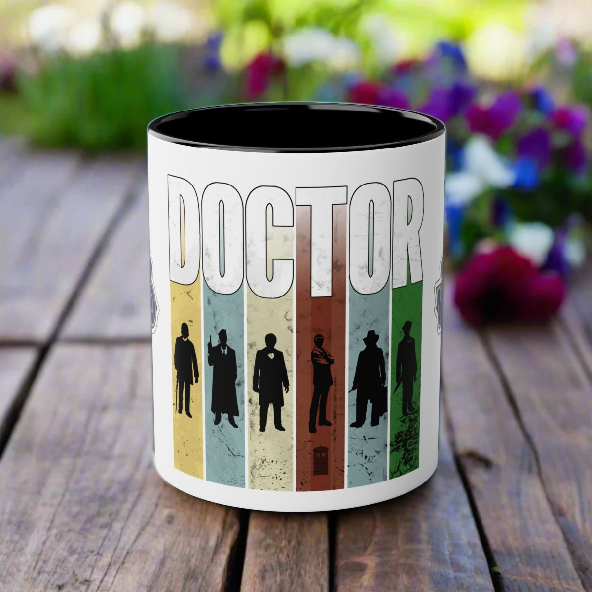 DOCTOR silhouette striped Generally Awesome Mug - Mug
