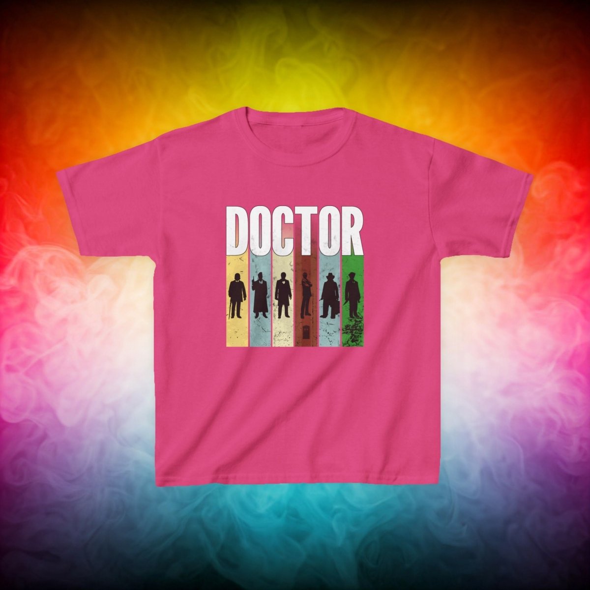 DOCTOR silhouette striped Generally Awesome T-shirt - Kids Heavy Cotton T-shirt - soapbox169 - A Little Gift Shop