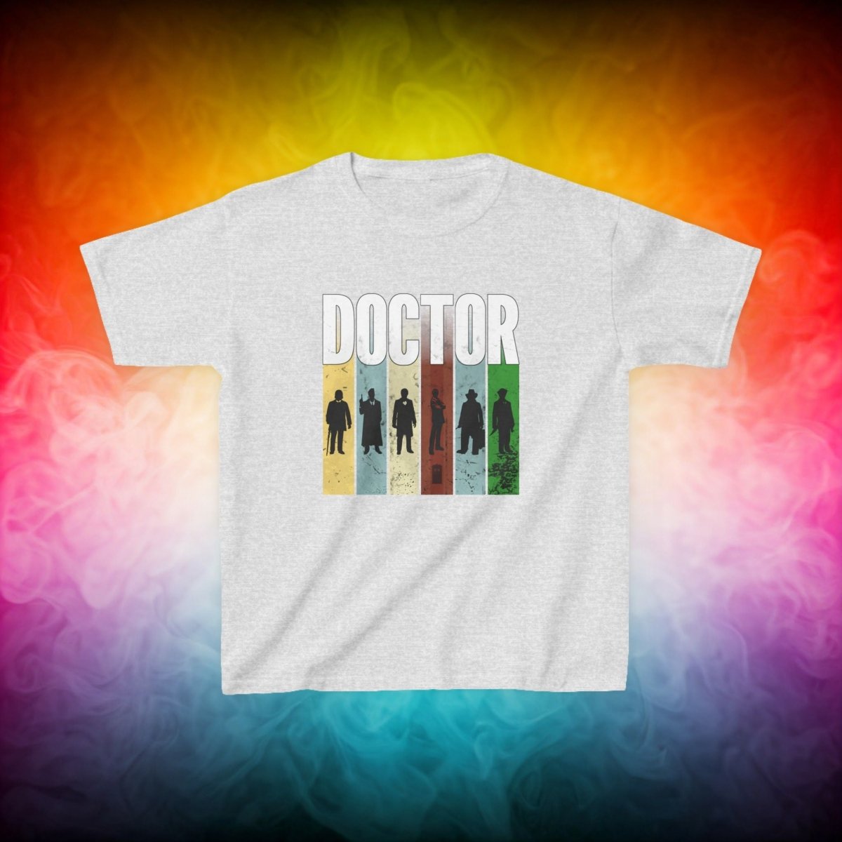 DOCTOR silhouette striped Generally Awesome T-shirt - Kids Heavy Cotton T-shirt - soapbox169 - A Little Gift Shop