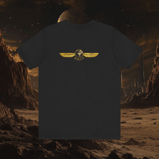 Doctor Who - Gold leaf effect UNIT Emblem with UNIT wings on rear - T-Shirt