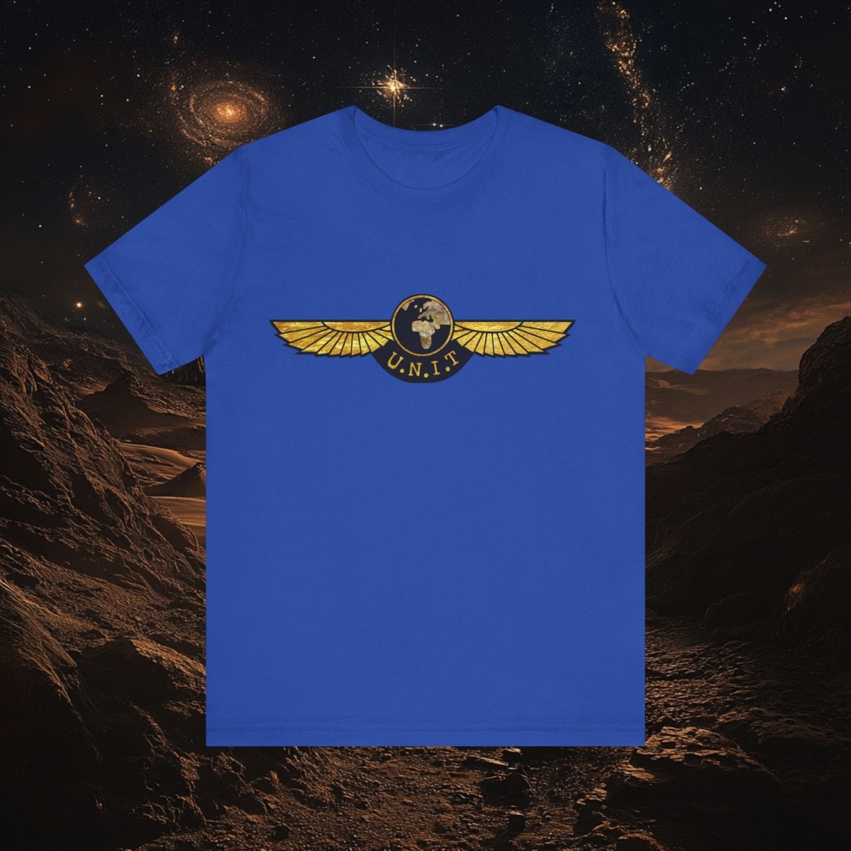 Doctor Who - Gold leaf effect UNIT Wings with UNIT emblem on rear - T-Shirt