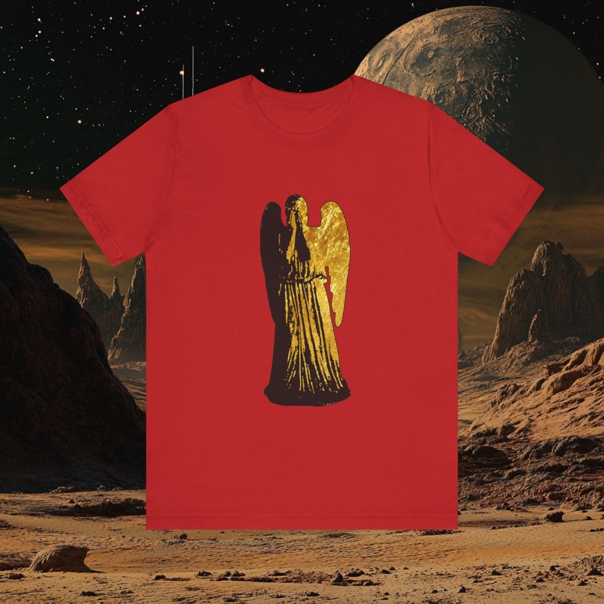 Doctor Who - Gold leaf effect Weeping Angel T-shirt - T-Shirt