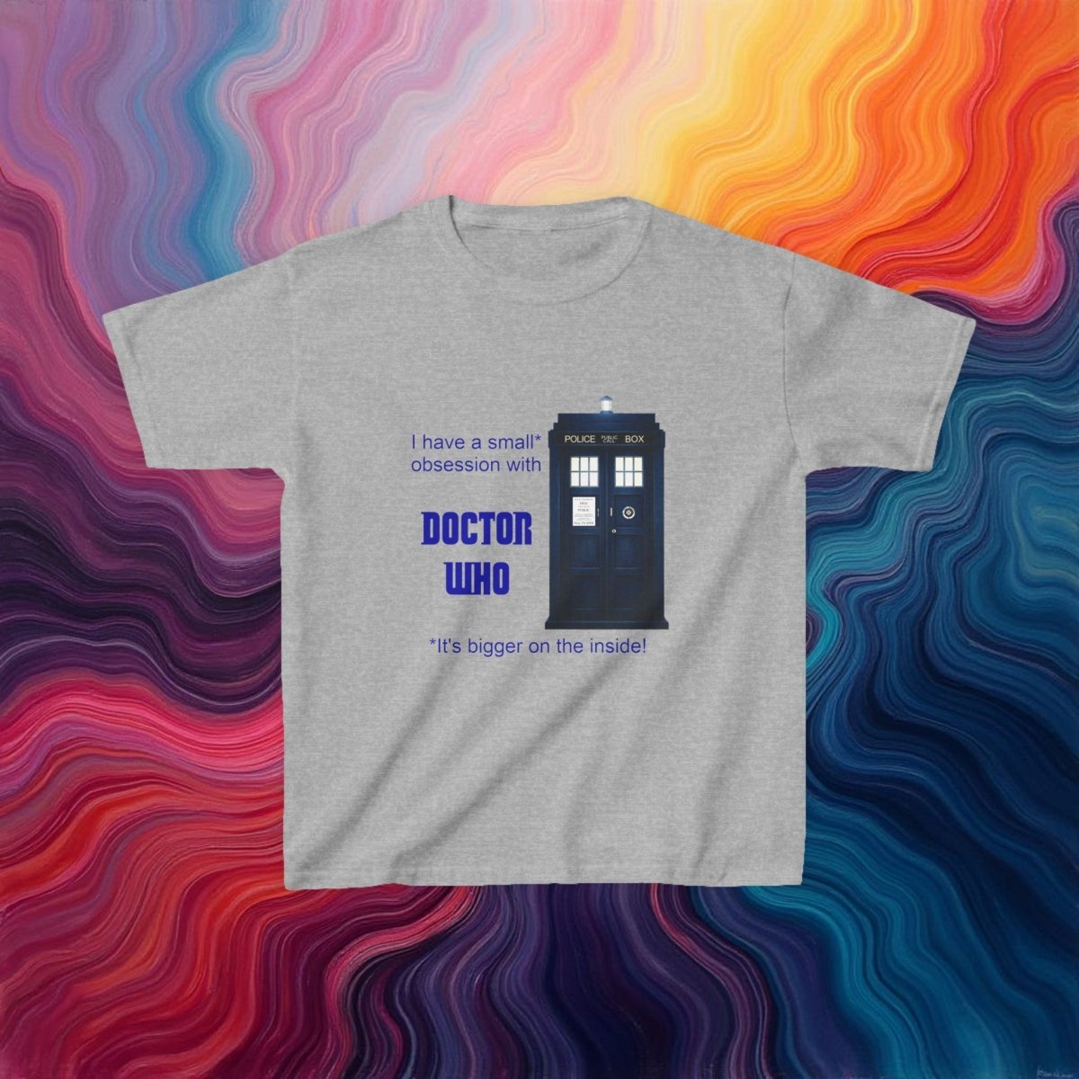 Doctor Who Obsession confession featuring The TARDIS - Kids Heavy Cotton T-shirt - soapbox169 - A Little Gift Shop