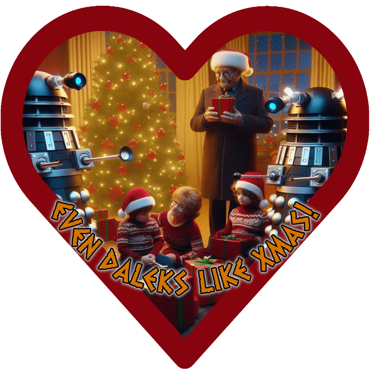 "Even Daleks Like Xmas!" - Kids Heavy Cotton T-shirt - soapbox169 - A Little Whovian Gift Shop