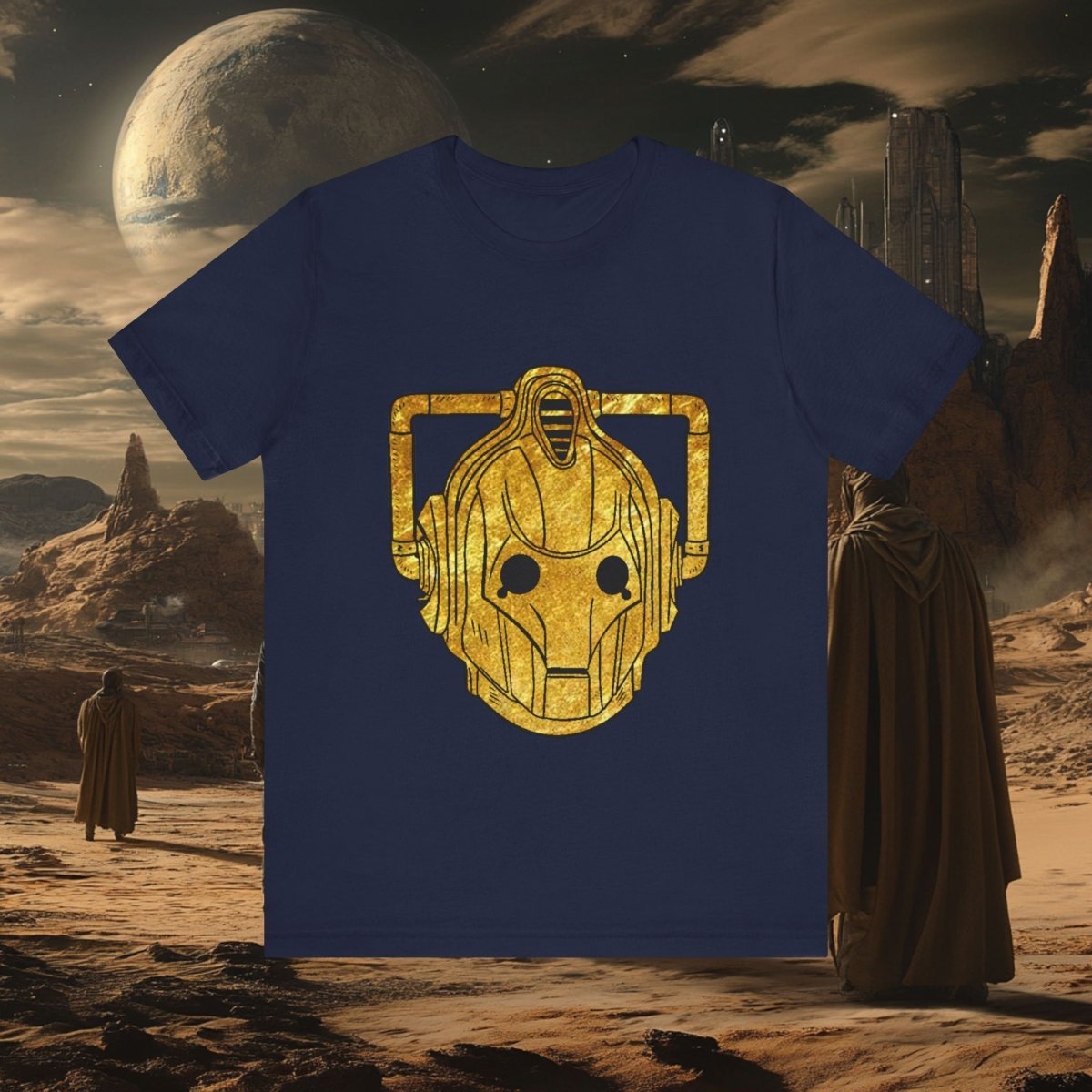 Gold leaf effect Cyberman T-shirt - soapbox169 - A Little Gift Shop