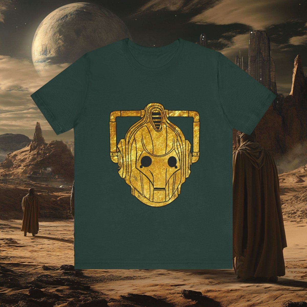 Gold leaf effect Cyberman T-shirt - soapbox169 - A Little Gift Shop