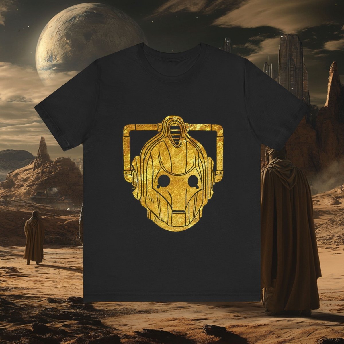 Gold leaf effect Cyberman T-shirt - soapbox169 - A Little Gift Shop