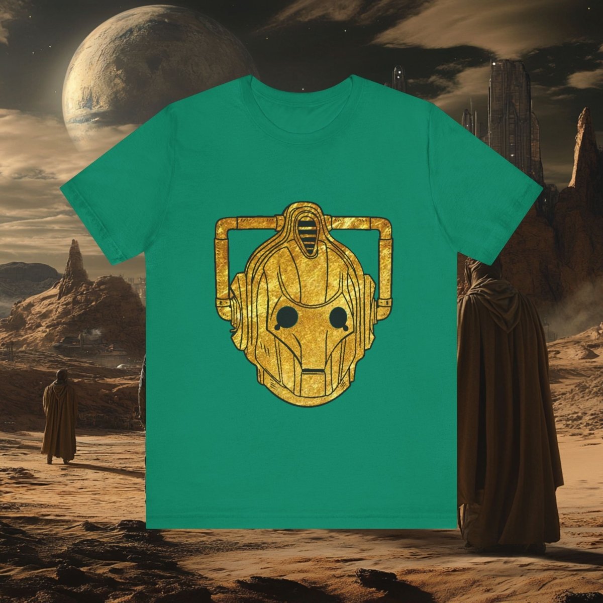 Gold leaf effect Cyberman T-shirt - soapbox169 - A Little Gift Shop