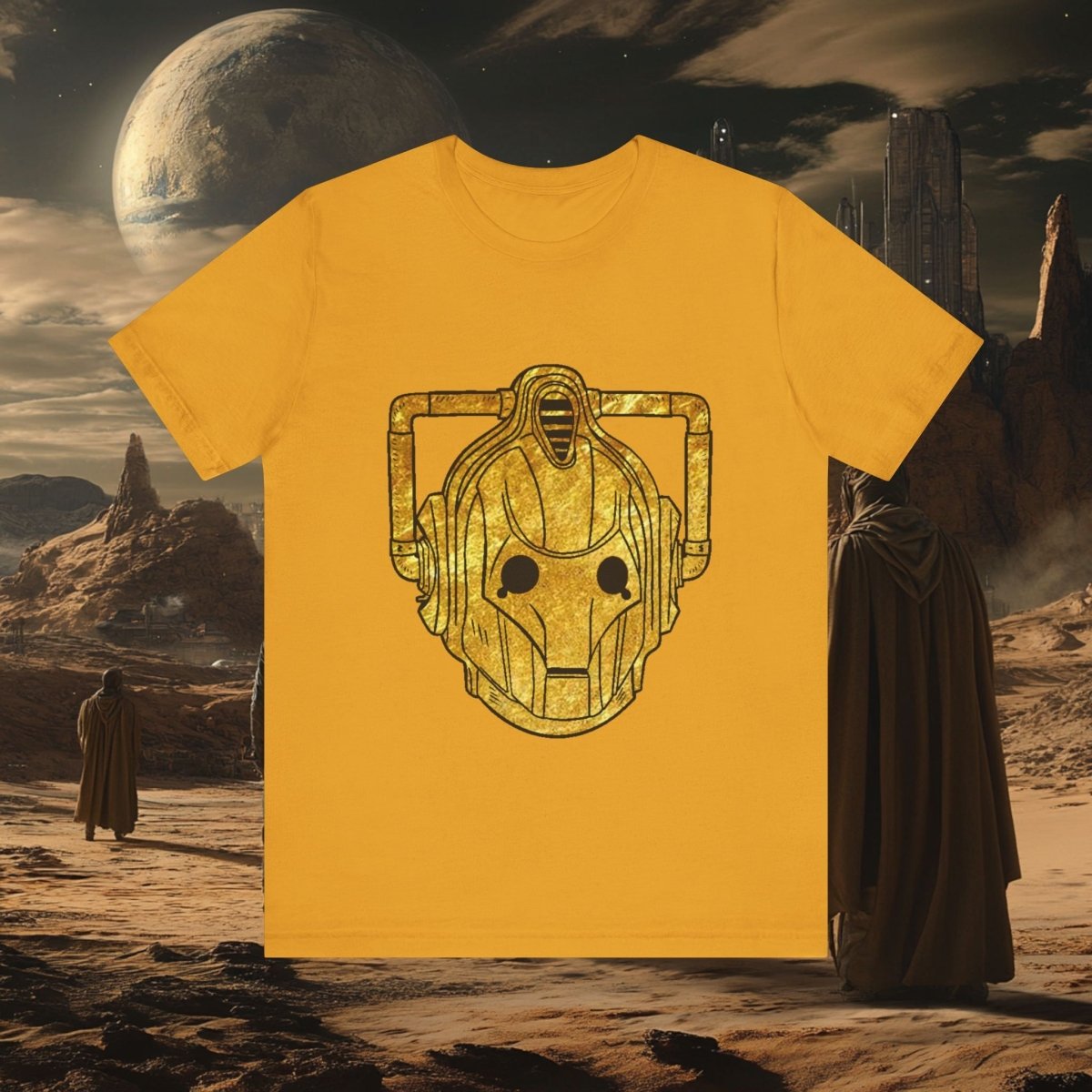Gold leaf effect Cyberman T-shirt - soapbox169 - A Little Gift Shop