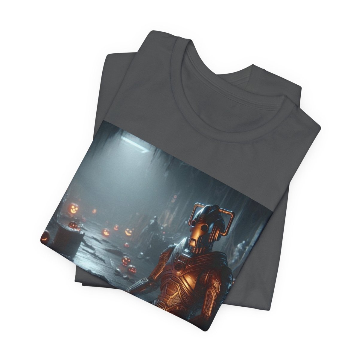 Happy Wholloween Cyberman kneeling in candy T-shirt - soapbox169 - A Little Gift Shop