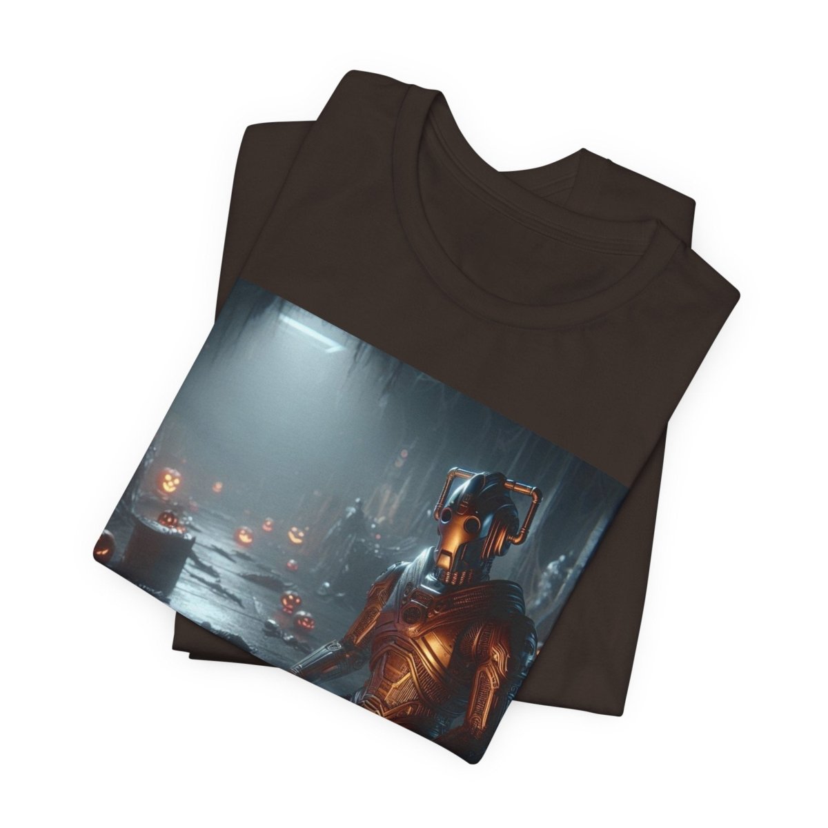Happy Wholloween Cyberman kneeling in candy T-shirt - soapbox169 - A Little Gift Shop